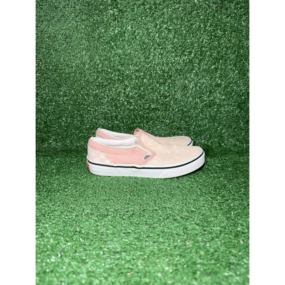 Vans Classic Slip On Checkerboard Kids Size 2Y Pink Skate Shoe Casual Sneakers